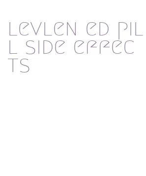 levlen ed pill side effects