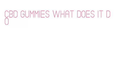 cbd gummies what does it do