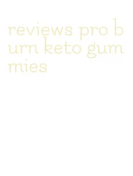 reviews pro burn keto gummies