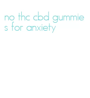 no thc cbd gummies for anxiety