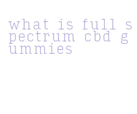 what is full spectrum cbd gummies