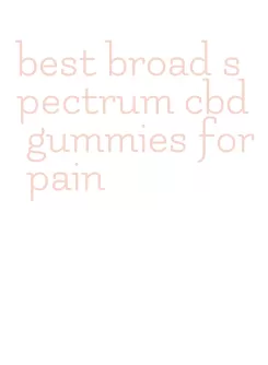 best broad spectrum cbd gummies for pain