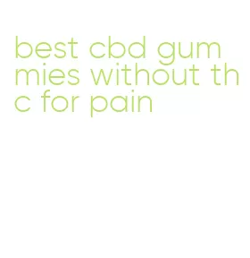 best cbd gummies without thc for pain