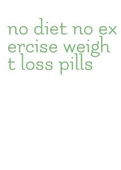 no diet no exercise weight loss pills
