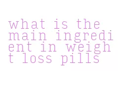 what is the main ingredient in weight loss pills