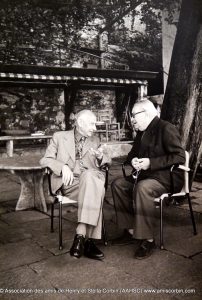 Eranos 1977 - Scholem et Corbin, sur la terrasse sous les cèdres