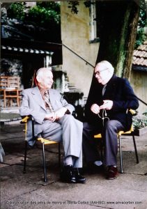 Eranos 1977 - Scholem et Corbin, sur la terrasse sous les cèdres