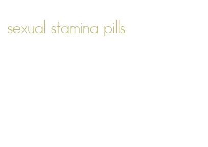 sexual stamina pills